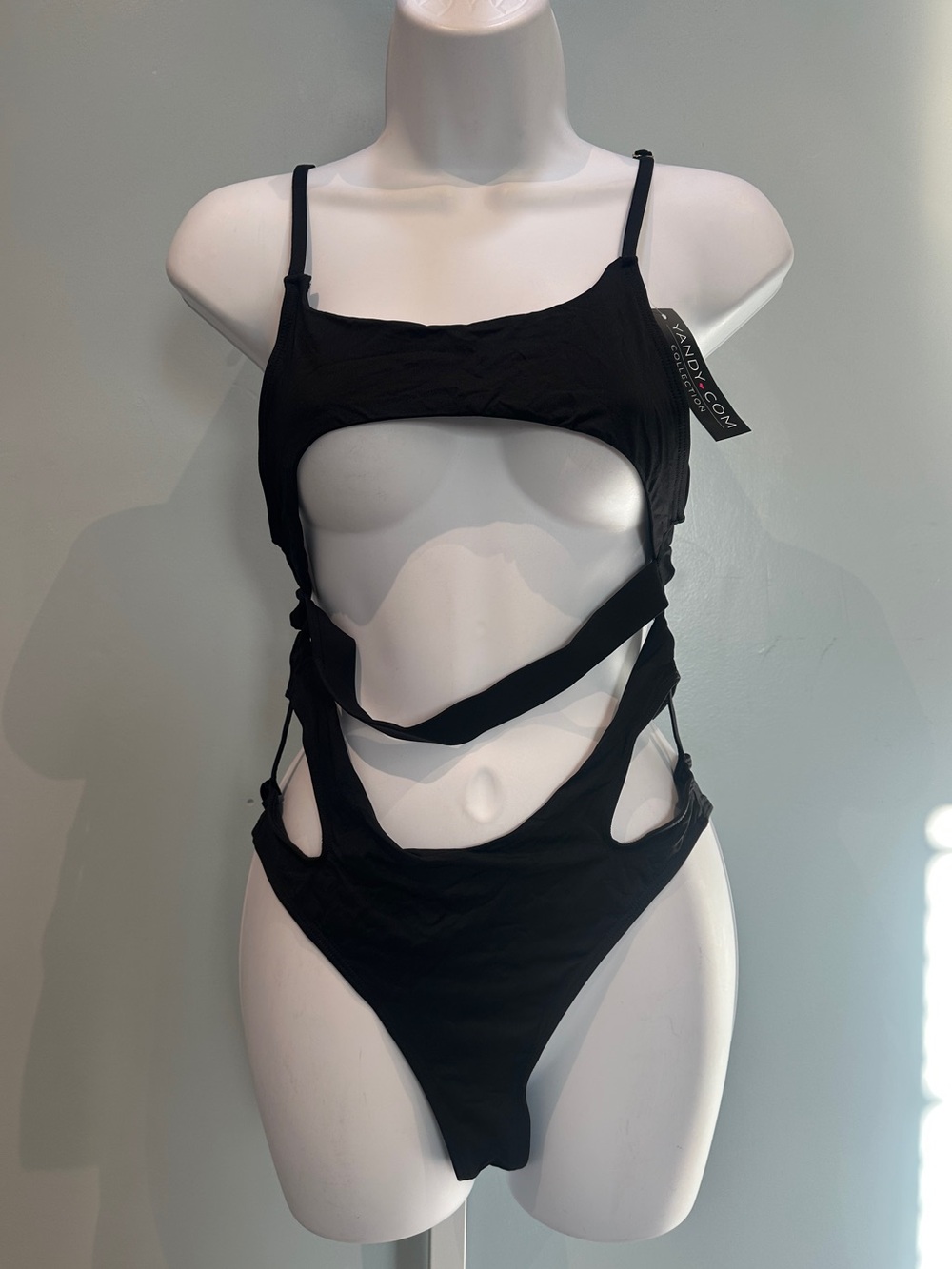 Yandy Black One Piece Bathing Suit Medium New with Tags